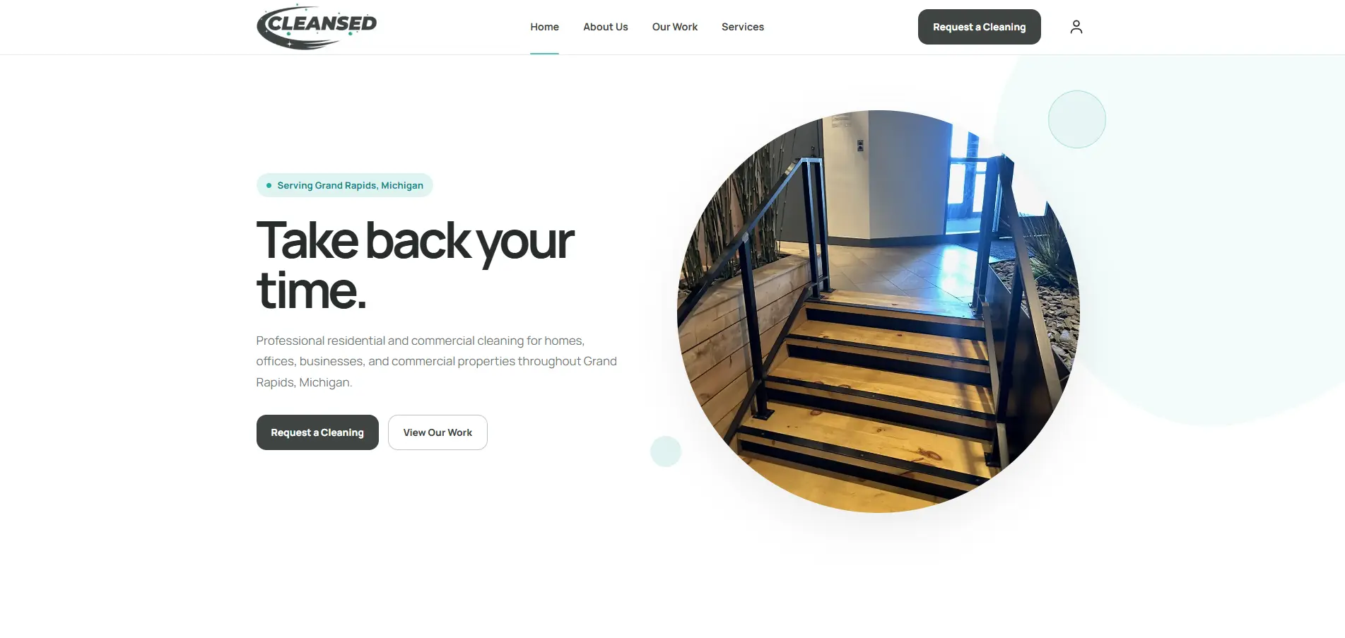 Cleansed Cleaning website